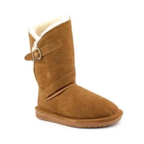 BearPaw Tatum tan suede wool sheepskin boots - Picture 6 of 7